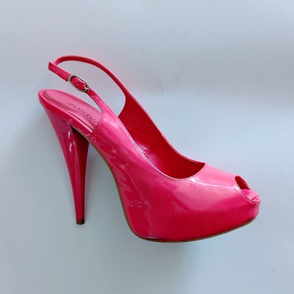 Pink neon peep toe sandals - Picture 1 of 1